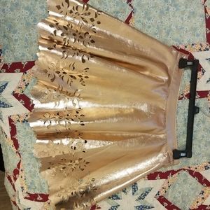 Funky Retro Metallic Gold Skirt